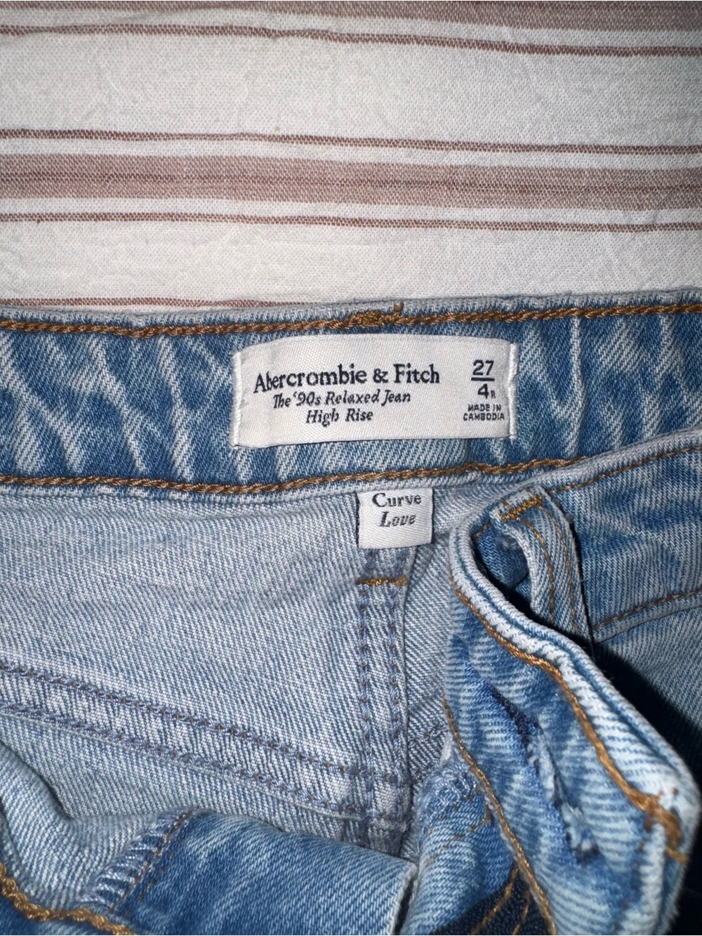 Abercrombie & Fitch Light Blue Straight Leg Jeans - Picture 6 of 6